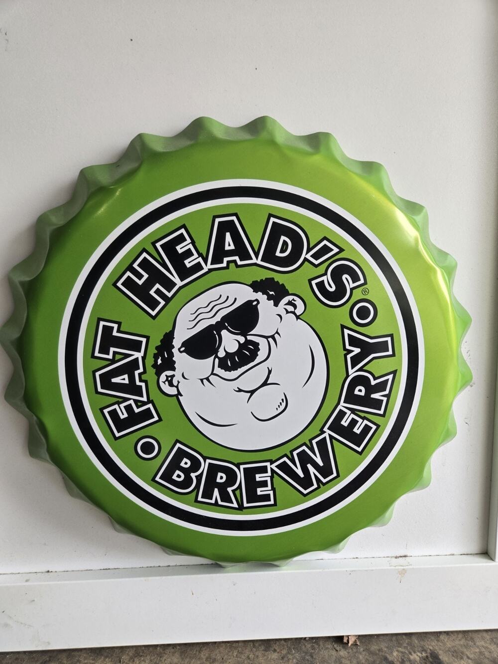 Fat Head’s Heads Brewery Metal Tin Bottle Cap Sign 16.5”